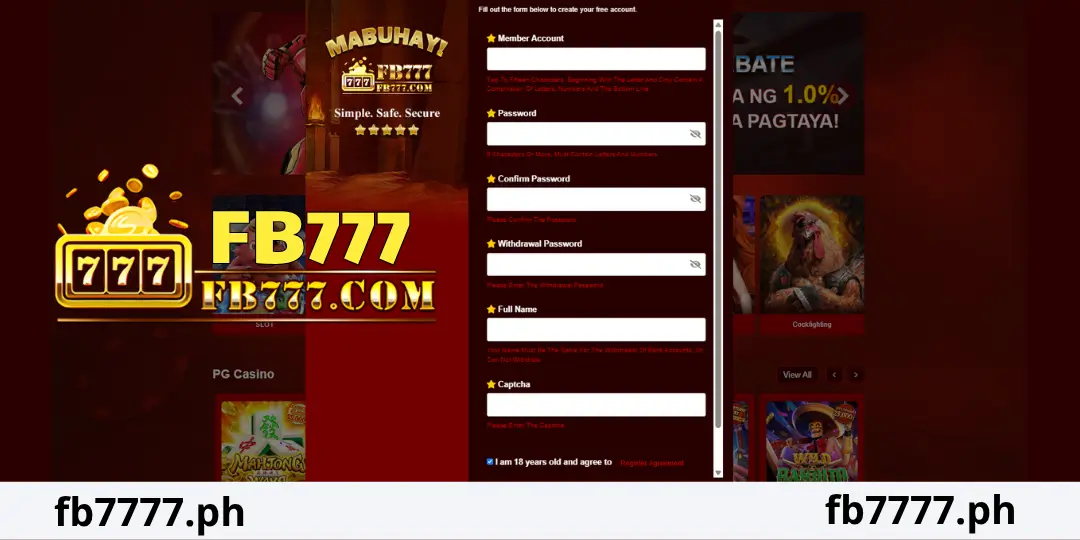 Paano Mag-Register ng FB777 Account